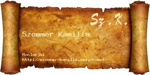 Szommer Kamilla névjegykártya